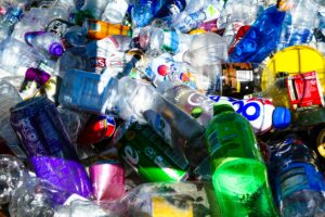 Plastic bottles in a pile